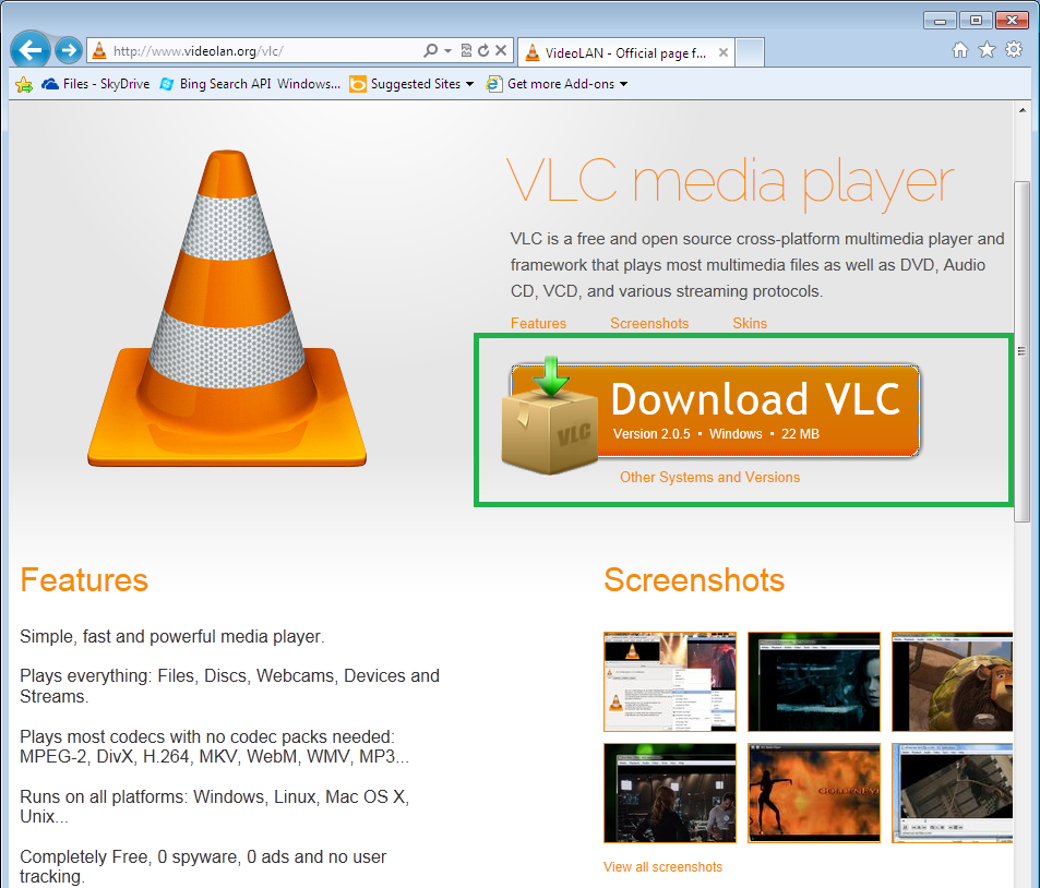 sourceforge vlc media player download